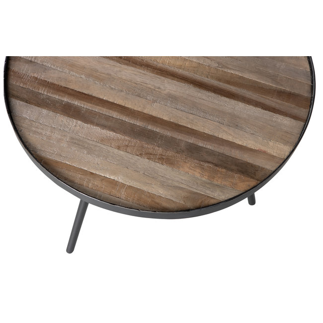 Woood Set van 3 - Lize Bijzettafels Hout/metaal