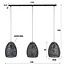 WoonStijl Hanglamp 3x armor ovaal / Zwart bruin