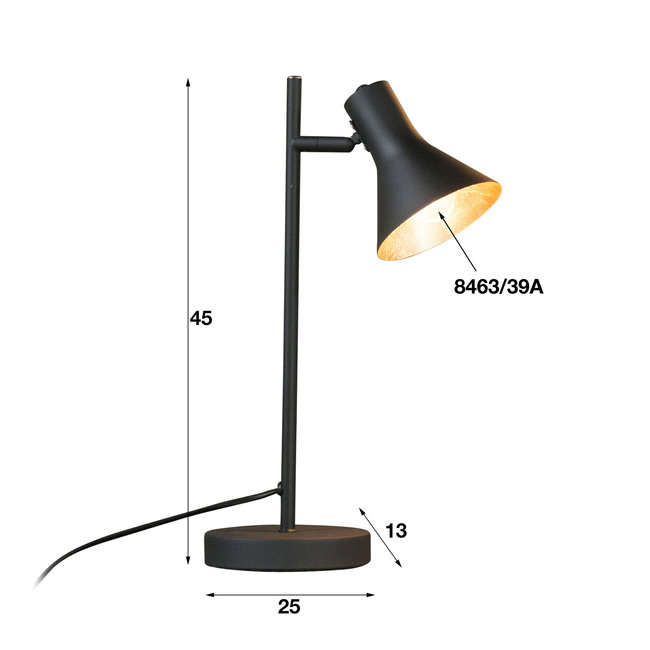 WoonStijl Tafellamp Cup zwart-goud