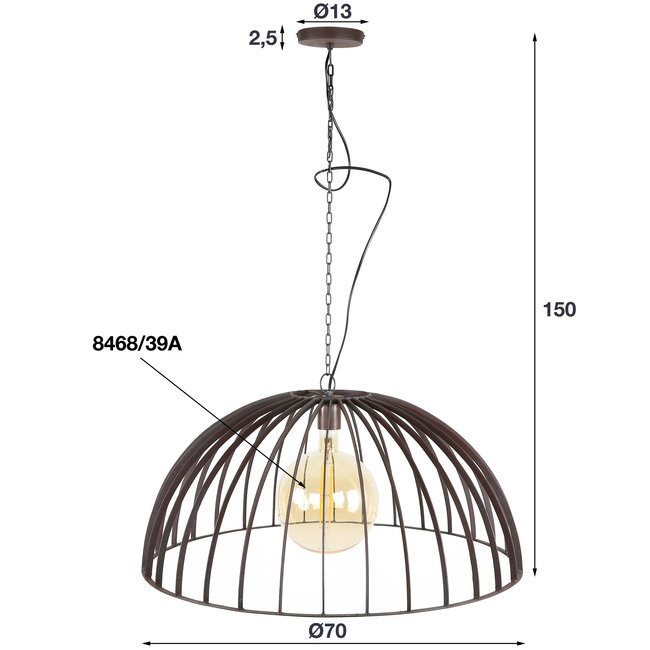 WoonStijl Hanglamp 1L capitol Ø70