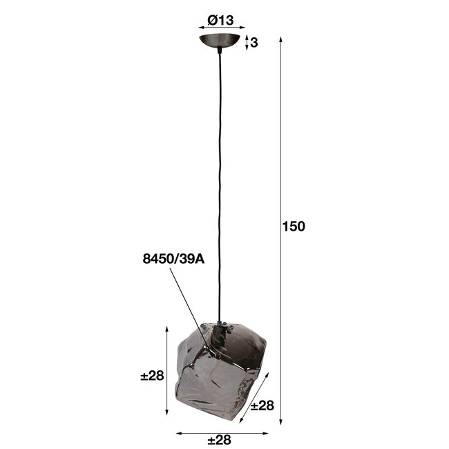 WoonStijl Hanglamp Rock Chromed glas