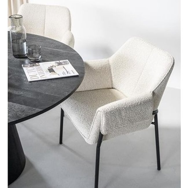 Eleonora Eettafel Aron rond 130 - zwart