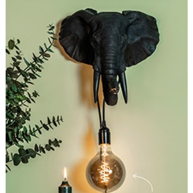 Countryfield Wandlamp olifant E27 Orwell zwart