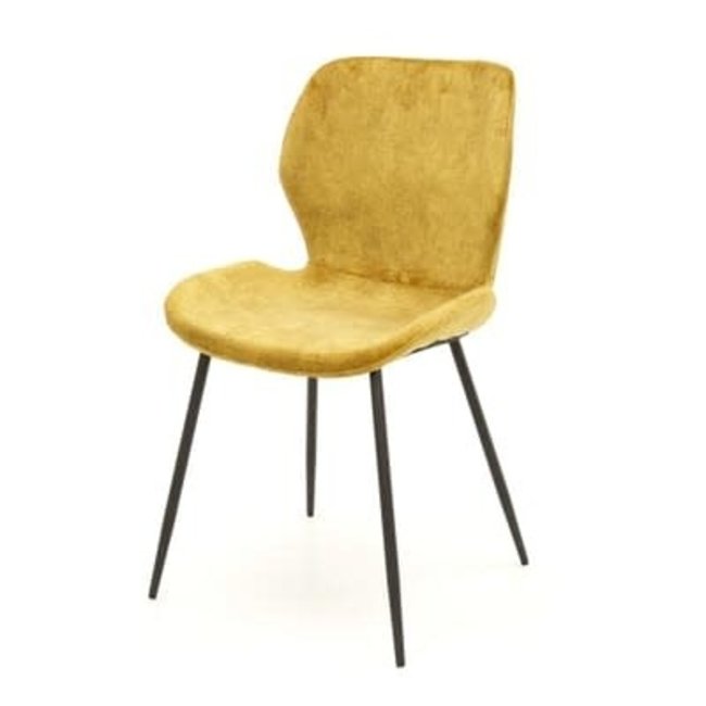 WoonStijl Stoel velvet ronde buis Goud velvet