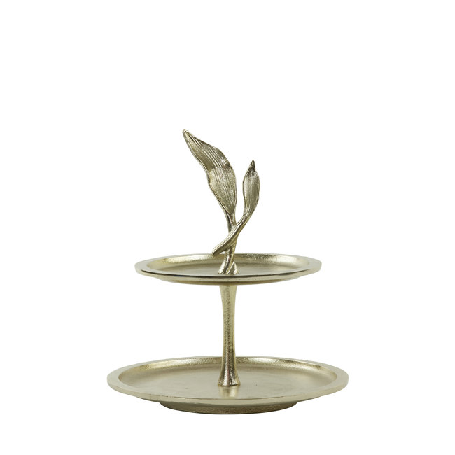 Light en Living Etagere 2 laags FOGLIA goud - 2 laags