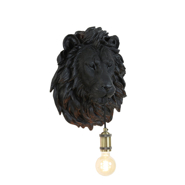 Light en Living Wandlamp 33,5x19x40,5 cm LION mat  zwart