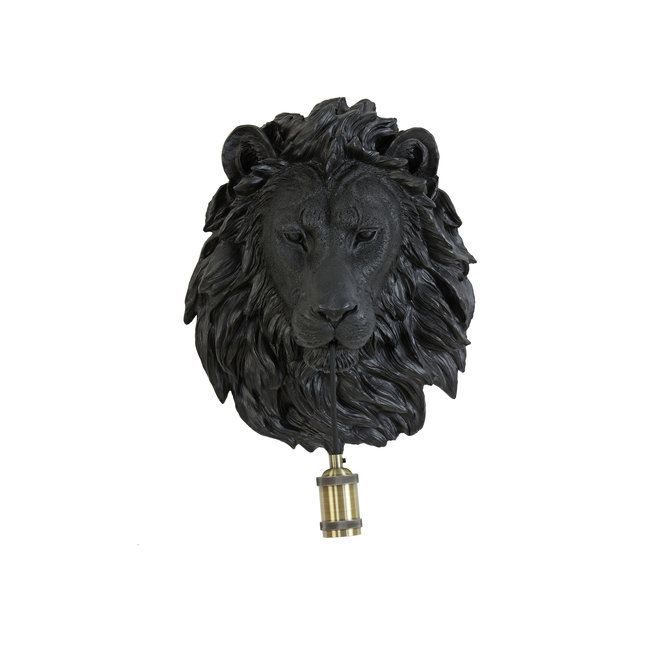 Light en Living Wandlamp 33,5x19x40,5 cm LION mat  zwart