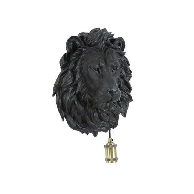 Light en Living Wandlamp 33,5x19x40,5 cm LION mat  zwart