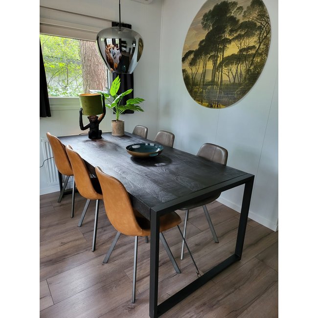 Light en Living Hanglamp MAYSON mat zwart+glas smoke - Diverse maten