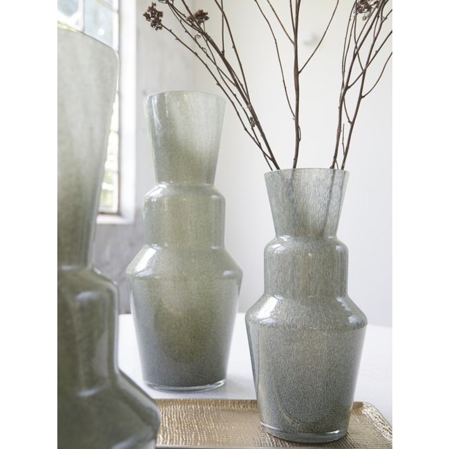 Light en Living Vaas TROSMU glas donker  groen-goud - 2 maten