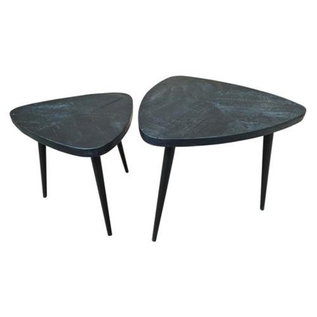 Tower Living Salontafel set van 2 Viola triangle 60/50 – zwart
