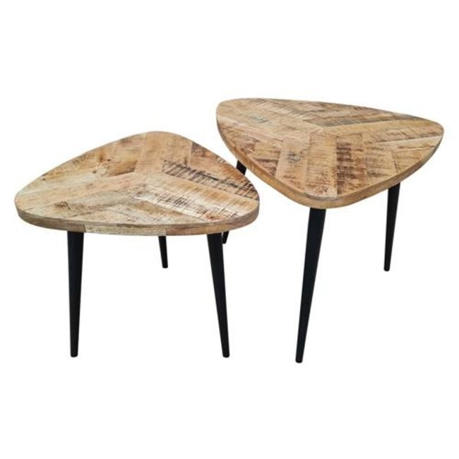 Tower Living Salontafel set van 2 Viola triangle 60/50 – naturel