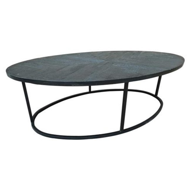 Tower Living Salontafel ovaal Viola mango 135x75x40 – zwart