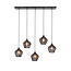 Light en Living Hanglamp 5L 100x20x122 cm ALVARO mat zwart