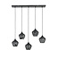 Light en Living Hanglamp 5L 100x20x122 cm ALVARO mat zwart