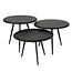 WoonStijl Salontafel set van 3 rond metallic