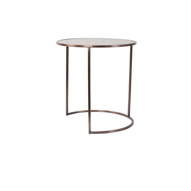 Light en Living Bijzettafel set van 2 DUARTE glas bruin+antiek koper