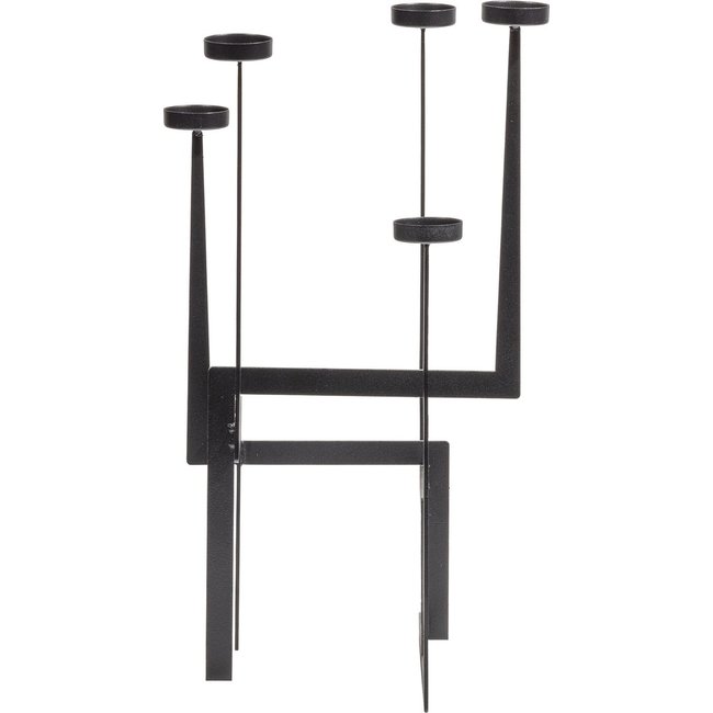 Woood Kandelaar Dash metaal zwart