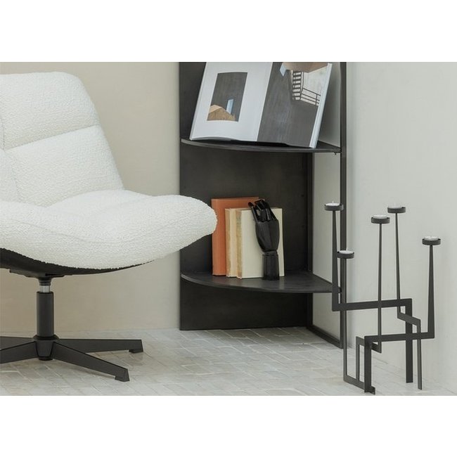 Woood Kandelaar Dash metaal zwart