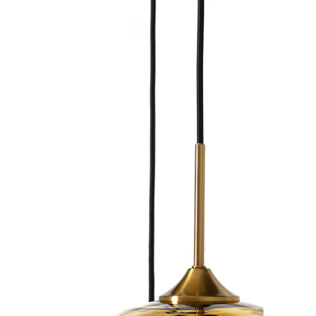 Light en Living Hanglamp 3L Ø40x160 cm MAYSON glas  goud-helder+goud