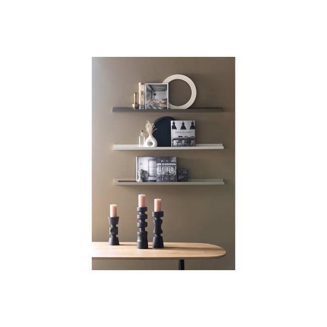 Woood Midi Kandelaar Mango Hout Zwart 41cm