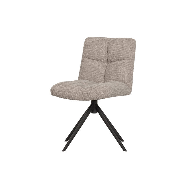 Woood Eettafelstoel Vinny Draaistoel Bouclé Zand