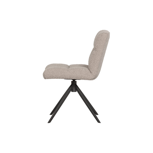 Woood Eettafelstoel Vinny Draaistoel Bouclé Zand