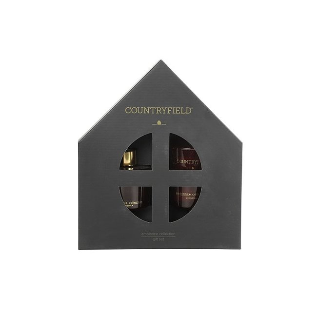 Countryfield Elegance Gift box geurstokje & kaars rood