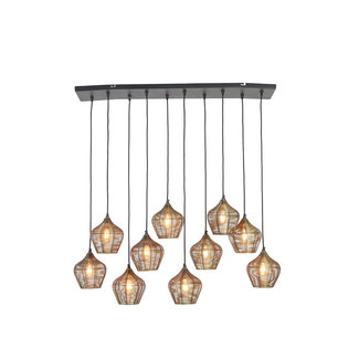 Light en Living Hanglamp 10L 120x25x29,5 cm ALVARO antiek brons