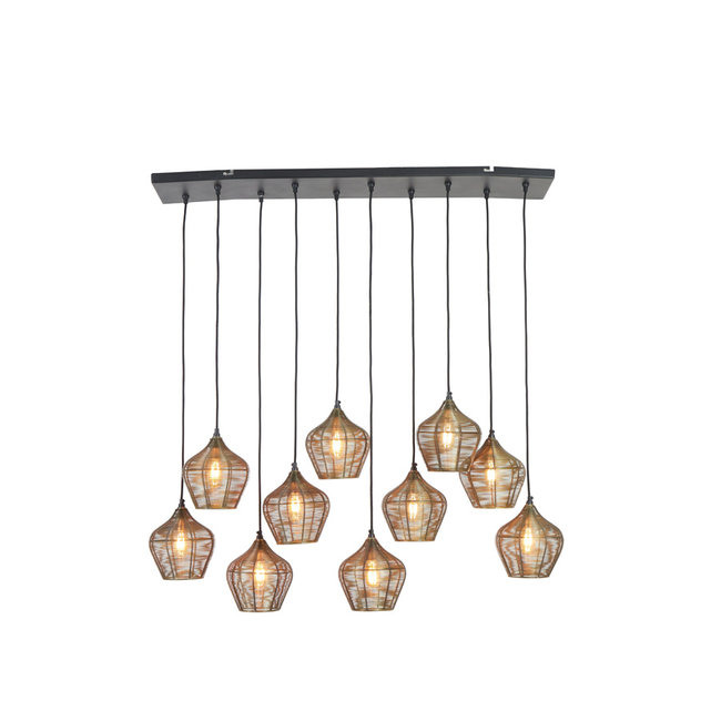 Light en Living Hanglamp 10L 120x25x29,5 cm ALVARO antiek brons