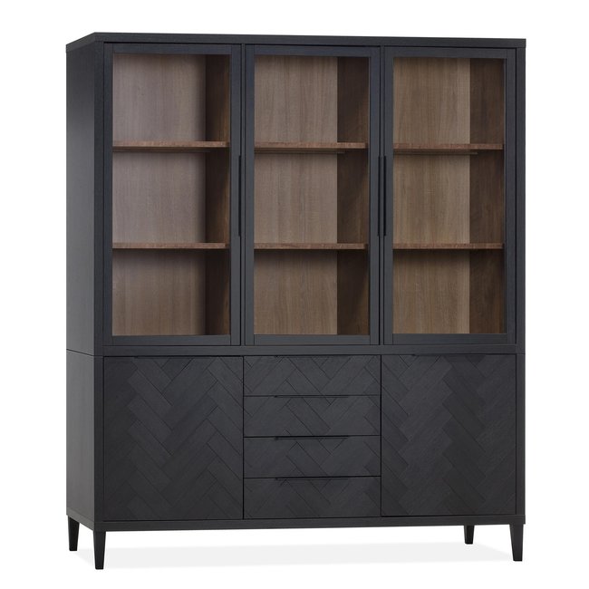 WoonMax Vitrinekast Gamma Old Piano - 3 glazen deuren