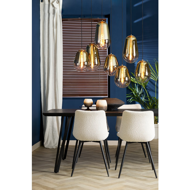 Light en Living Hanglamp 7L 100x35x69 cm MAEVE glas  goud-helder+goud