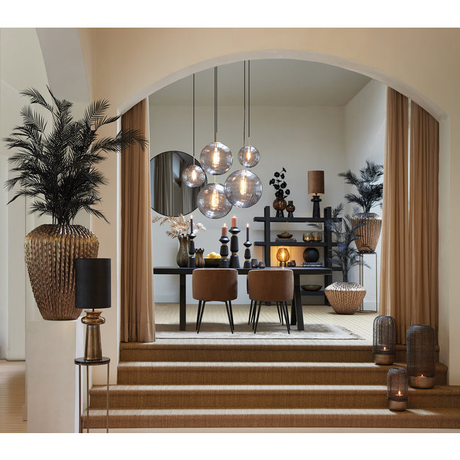 Light en Living Kandelaar ILVAR mat zwart +antiek brons - 3 maten