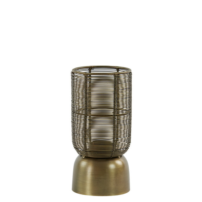 Light en Living Windlicht Lezuza antiek brons Ø 10x21cm