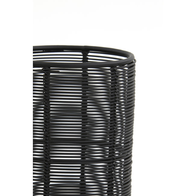 Light en Living Windlicht Lezuza mat zwart Ø10x21 cm