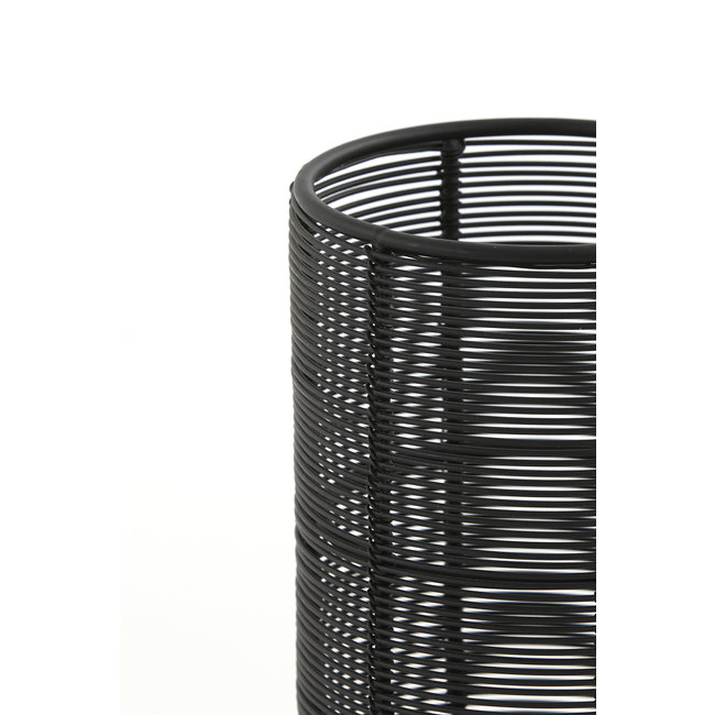 Light en Living Windlicht Lezuza mat zwart Ø10x21 cm