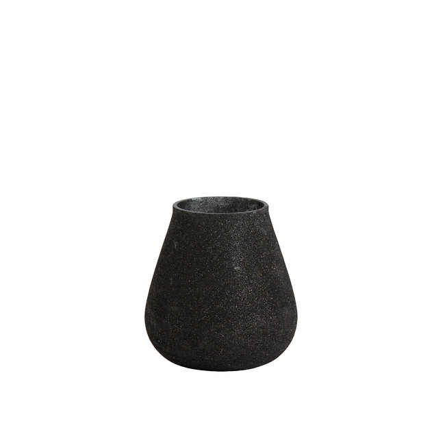 Light en Living Theelicht Siluwa Glas glitter zwart Ø9x9 cm