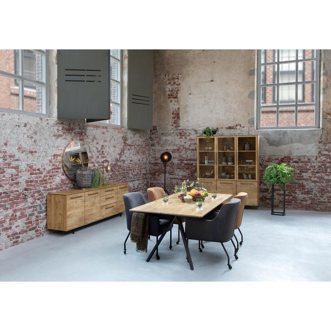 WoonMax Rafael barkast 3 deurs en 2 lades Lamulux mango