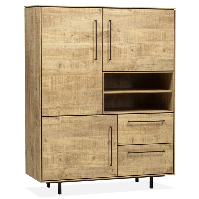 WoonMax Rafael barkast 3 deurs en 2 lades Lamulux mango