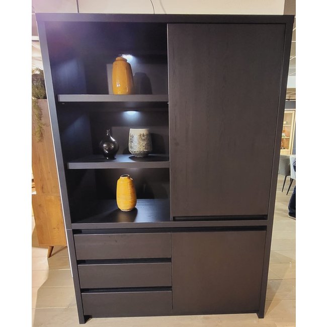 WoonMax Wandkast Milanello 2 deurs, 3 lades en 3 open vakken.