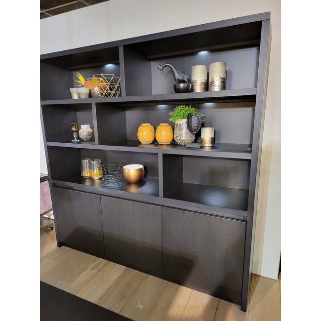 WoonMax Wandkast Milanello 3 deurs en 6 open vakken