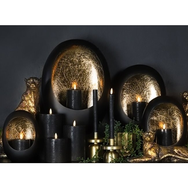 Countryfield LED Licht Dinerkaars Lyon rustiek zwart - set van 2