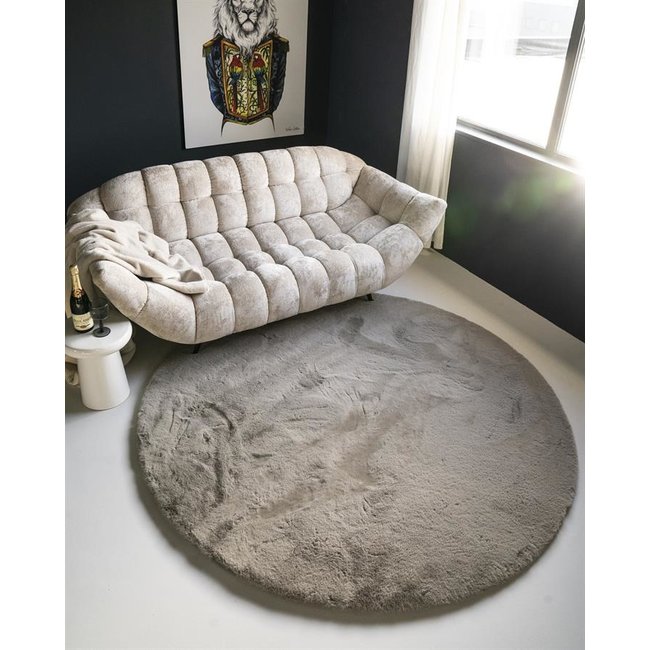 By Boo Vloerkleed Zena rond - grijs