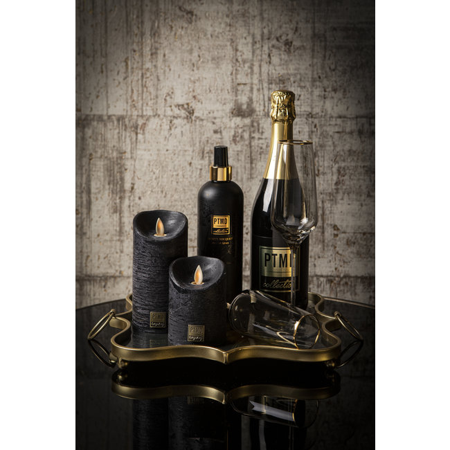 PTMD LED Licht Kaars rustiek zwart met beweegbare vlam S