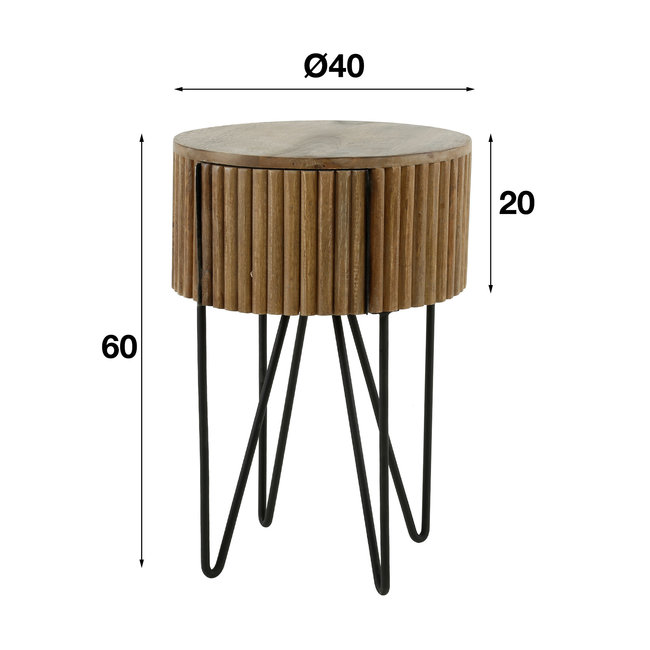 WoonStijl Nachtkastje tweak rond met 1 lade
