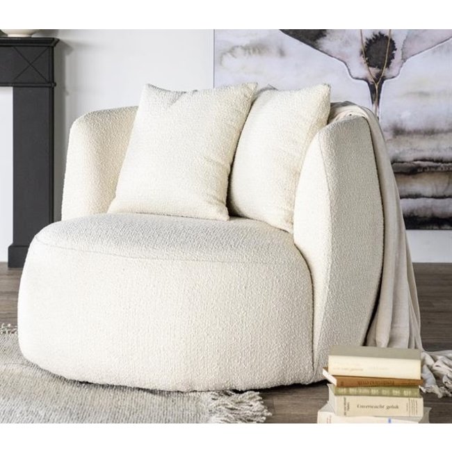 Eleonora Fauteuil Louis met kussen - beige Spark