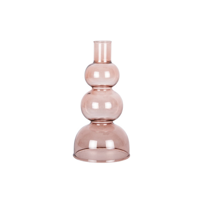 Present Time Kandelaar Layered Circles roze