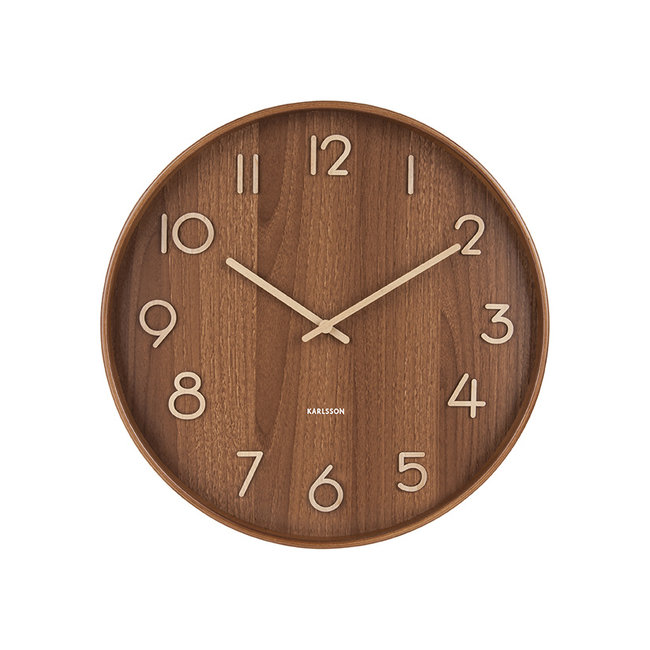 Karlsson Wandklok Pure Large donkerbruin Ø 60 cm