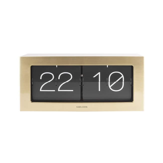 Karlsson Wand-/Tafelklok Boxed Flip XL goud
