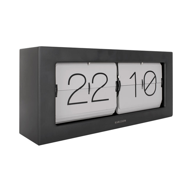 Karlsson Wand-/Tafelklok Boxed Flip XL warm grijs